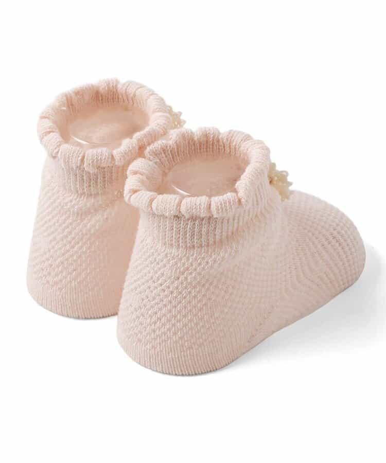 花朵蕾絲網眼嬰兒襪