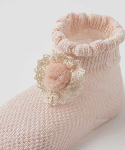 花朵蕾絲網眼嬰兒襪