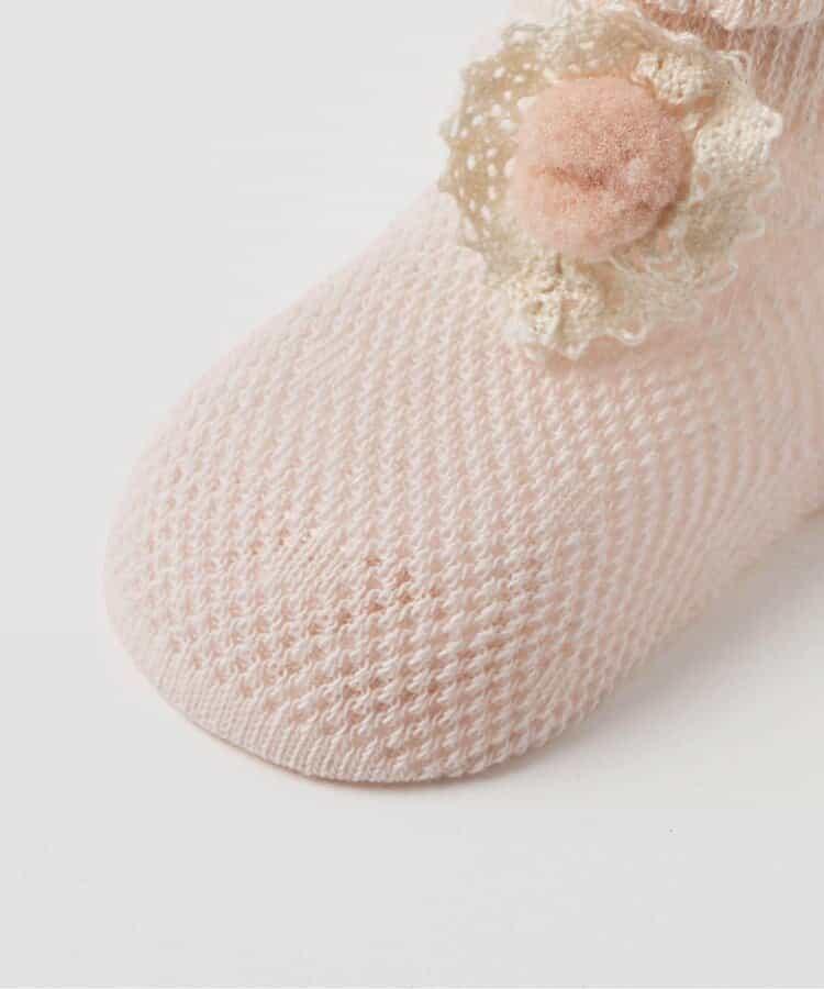 花朵蕾絲網眼嬰兒襪
