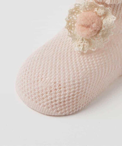 花朵蕾絲網眼嬰兒襪