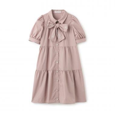 蝴蝶結裝飾層疊連衣裙