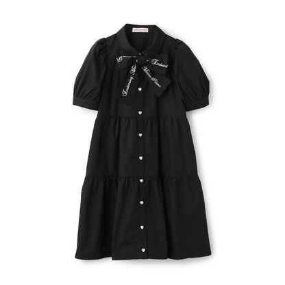 蝴蝶結裝飾層疊連衣裙