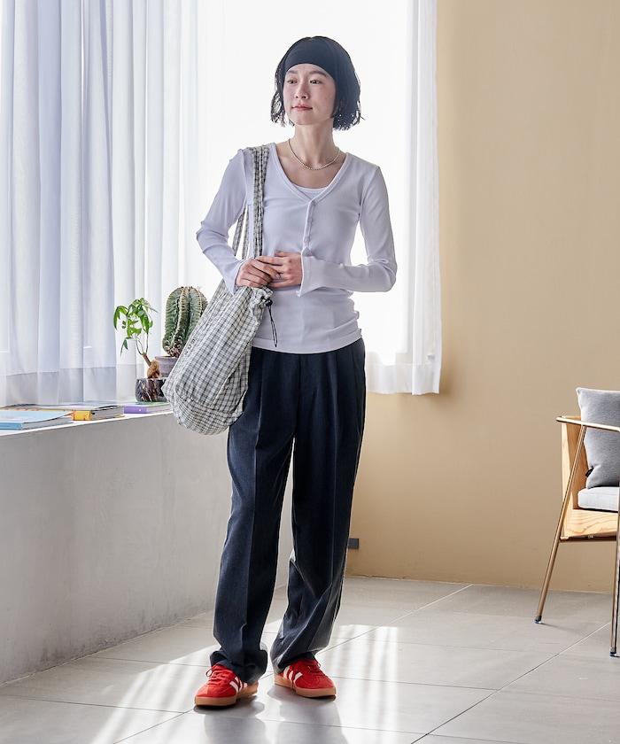 吊帶套裝 短款 羅紋 棉莫代爾 針織開衫