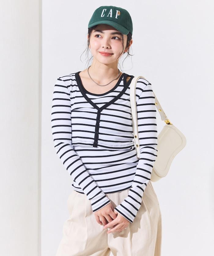 吊帶套裝 短款 羅紋 棉莫代爾 針織開衫