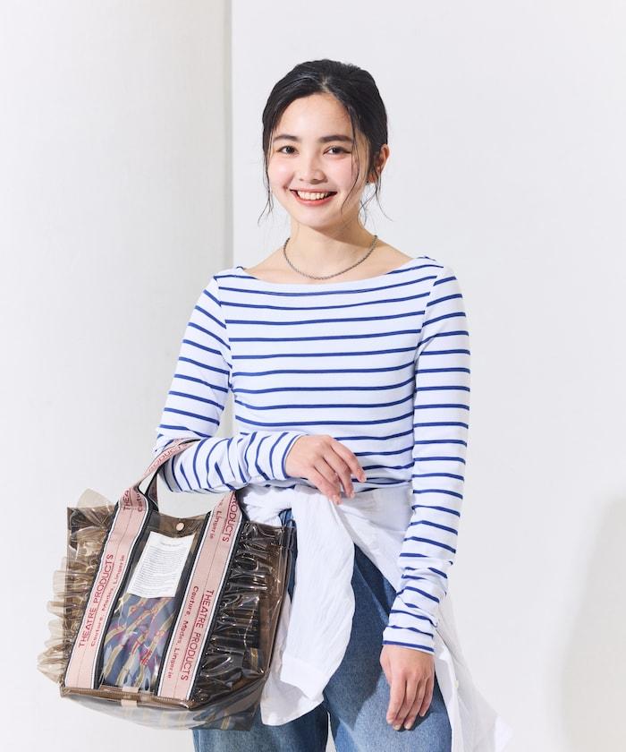 船領條紋棉莫代爾長袖T恤