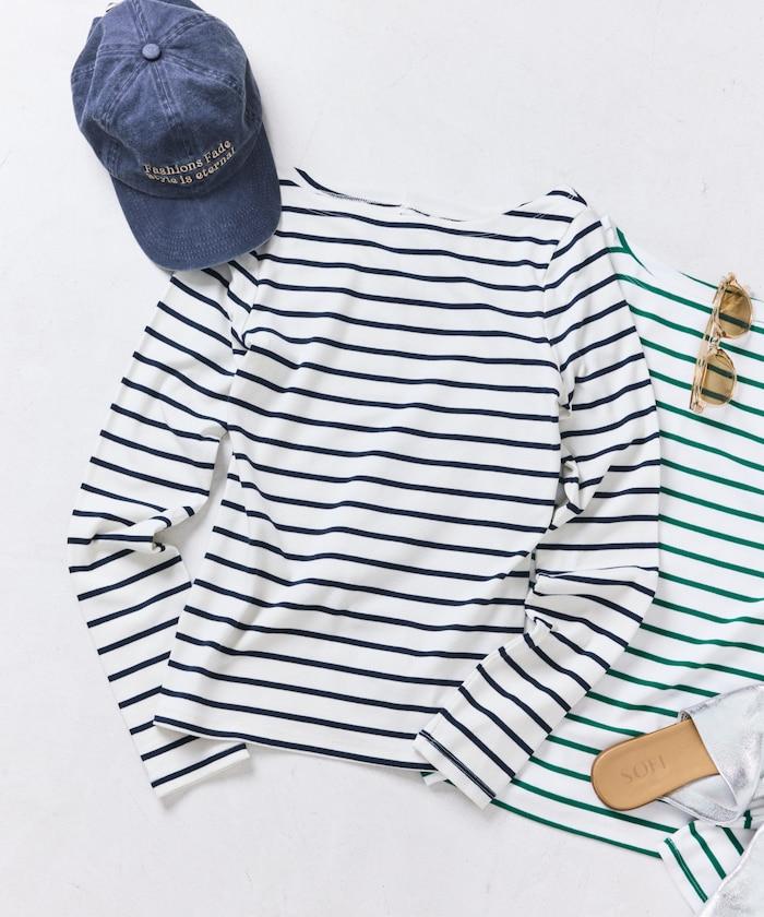 船領條紋棉莫代爾長袖T恤