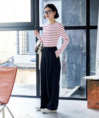 船領條紋棉莫代爾長袖T恤