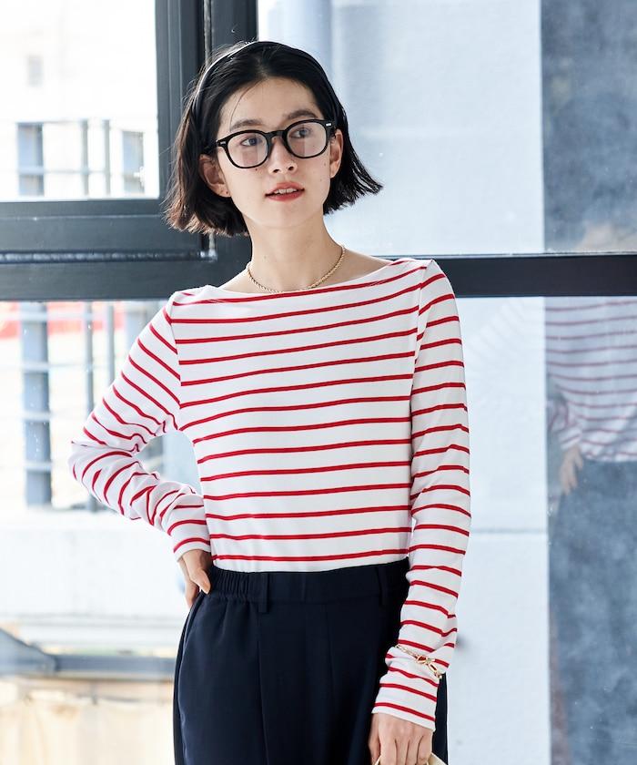 船領條紋棉莫代爾長袖T恤