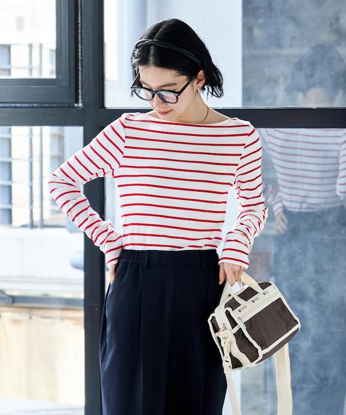 船領條紋棉莫代爾長袖T恤