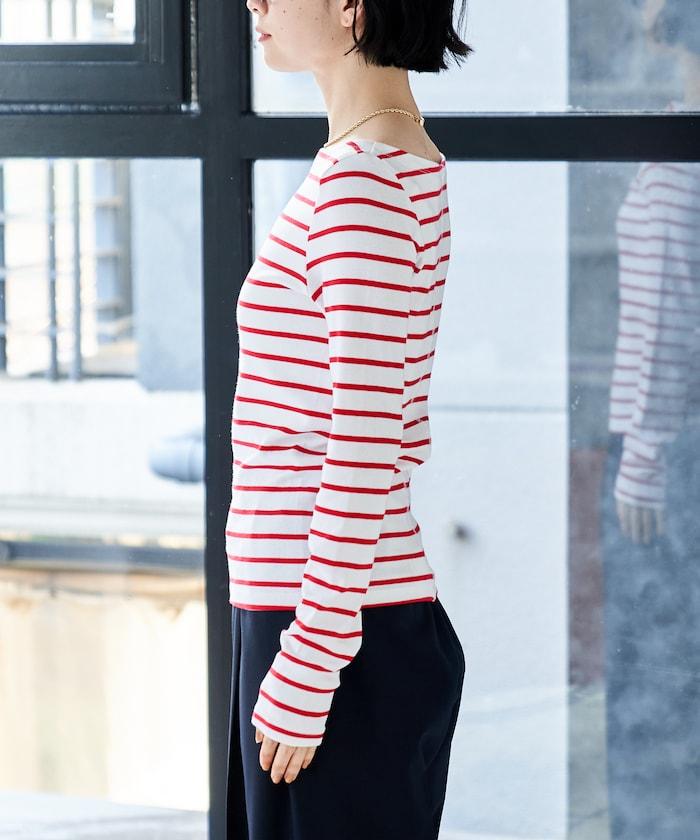 船領條紋棉莫代爾長袖T恤