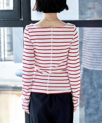 船領條紋棉莫代爾長袖T恤