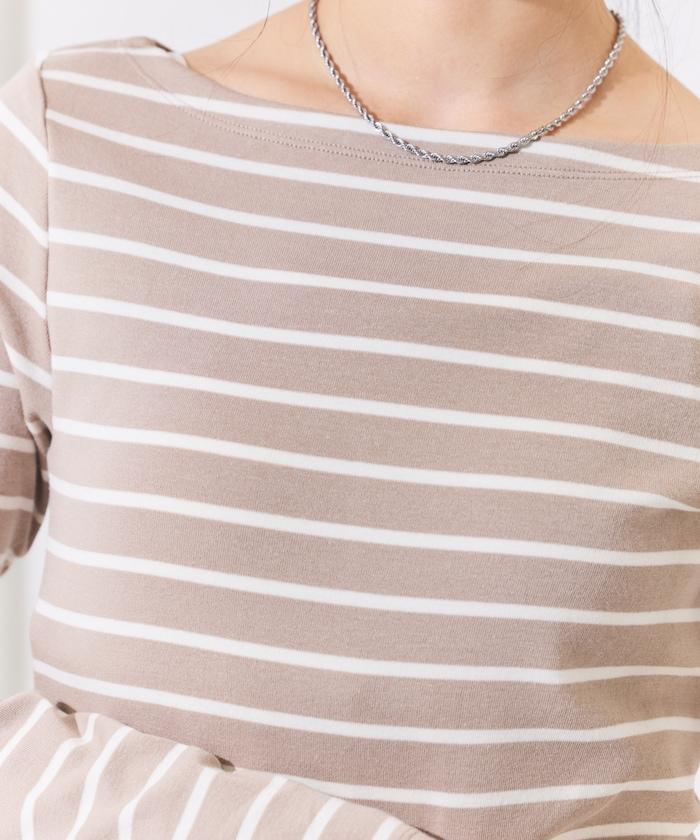 船領條紋棉莫代爾長袖T恤