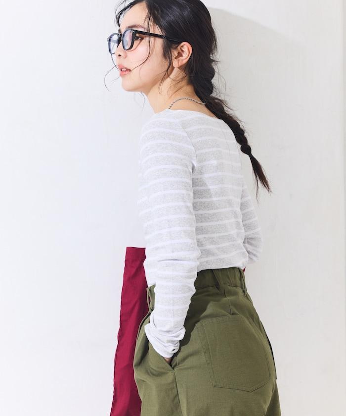 船領條紋棉莫代爾長袖T恤