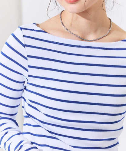 船領條紋棉莫代爾長袖T恤