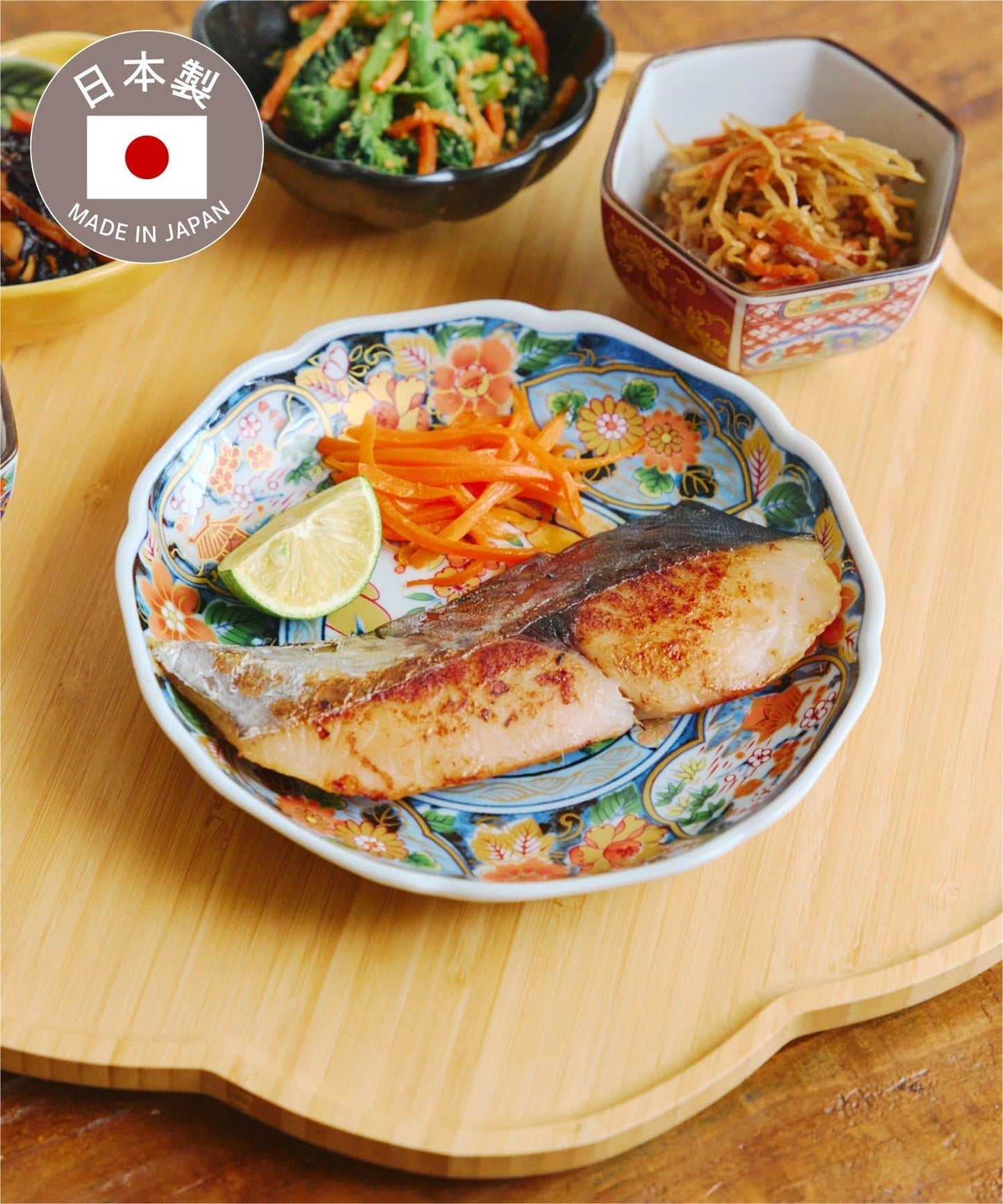 若紫色 家常菜圖案 16cm 盤皿