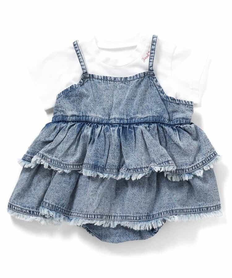 牛仔連體衣+T恤 二件套套裝