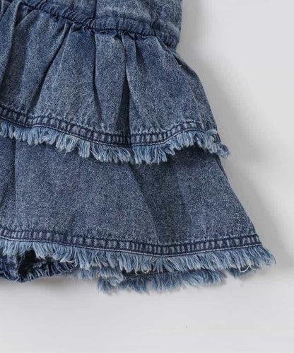 牛仔連體衣+T恤 二件套套裝