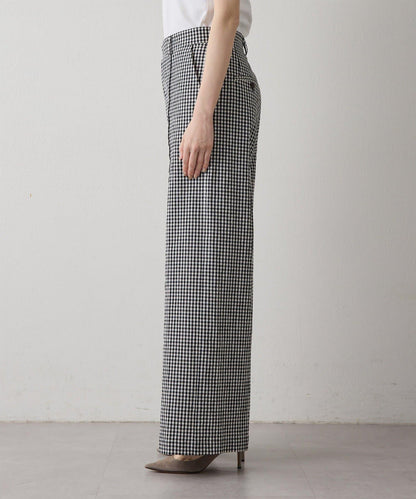 Drawing Numbers 有機棉格紋闊腿褲