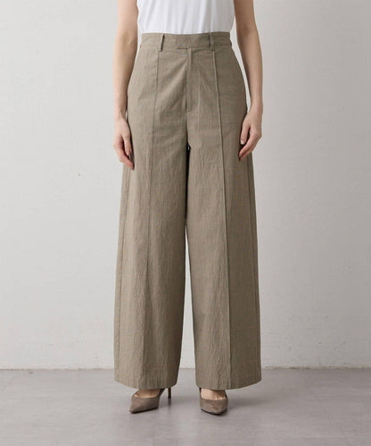 Drawing Numbers 有機棉格紋闊腿褲