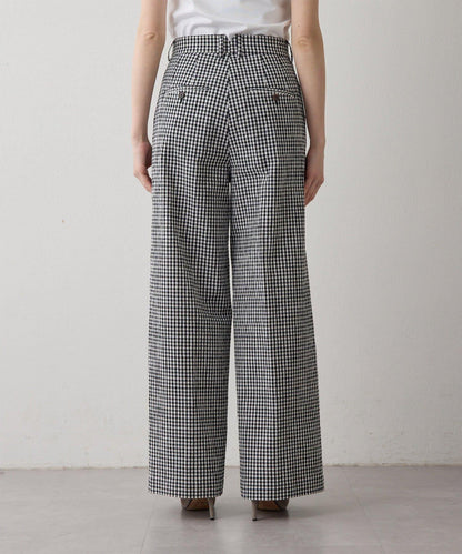 Drawing Numbers 有機棉格紋闊腿褲