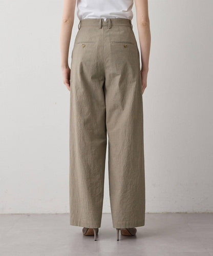 Drawing Numbers 有機棉格紋闊腿褲