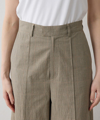 Drawing Numbers 有機棉格紋闊腿褲