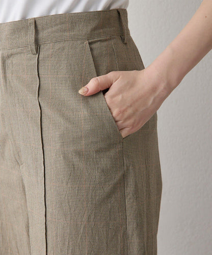 Drawing Numbers 有機棉格紋闊腿褲