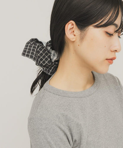 格紋條紋拼接 髮圈