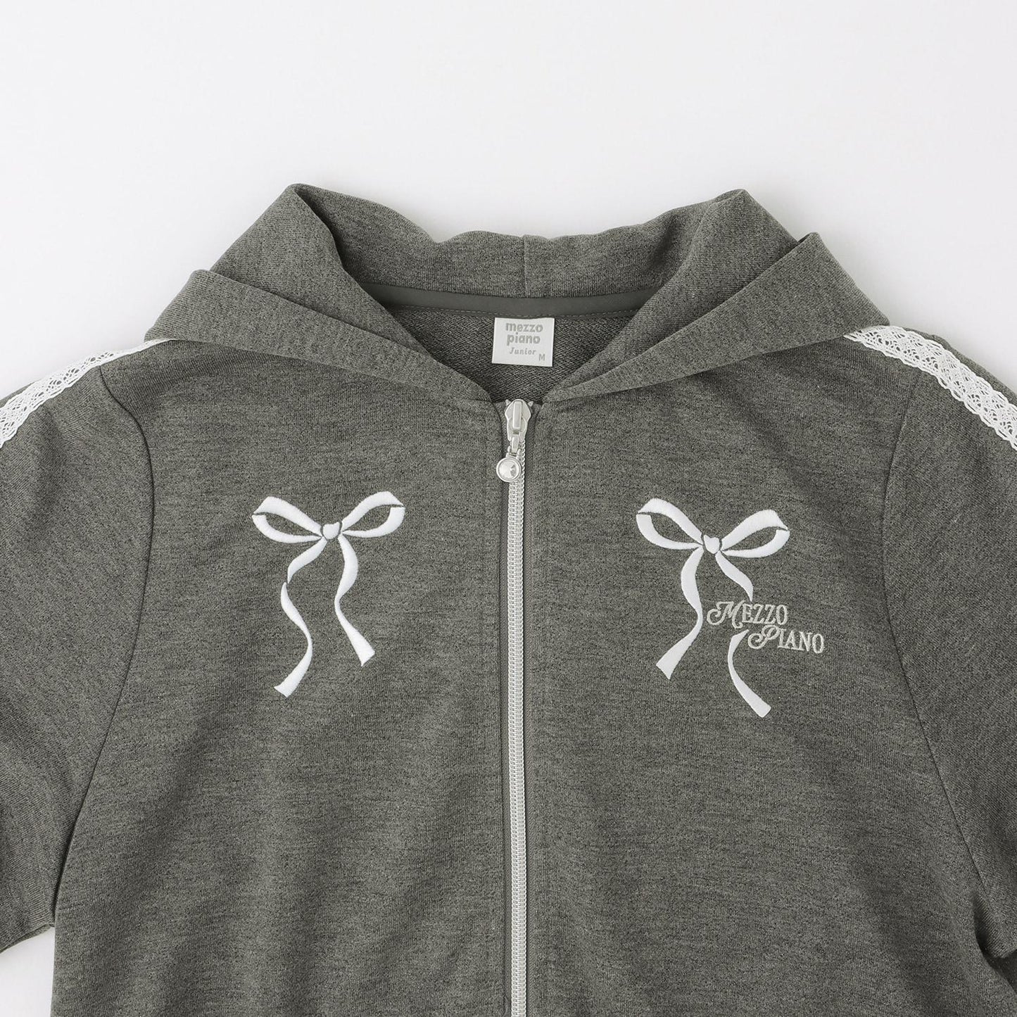 亮絲毛圈拉鍊連帽外套＋喇叭裙褲套裝