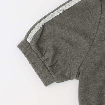 亮絲毛圈拉鍊連帽外套＋喇叭裙褲套裝