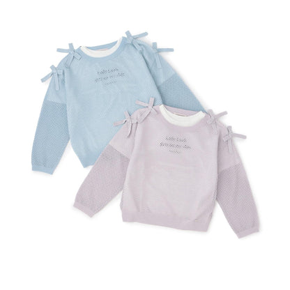 亮絲網眼針織+短袖T恤套裝