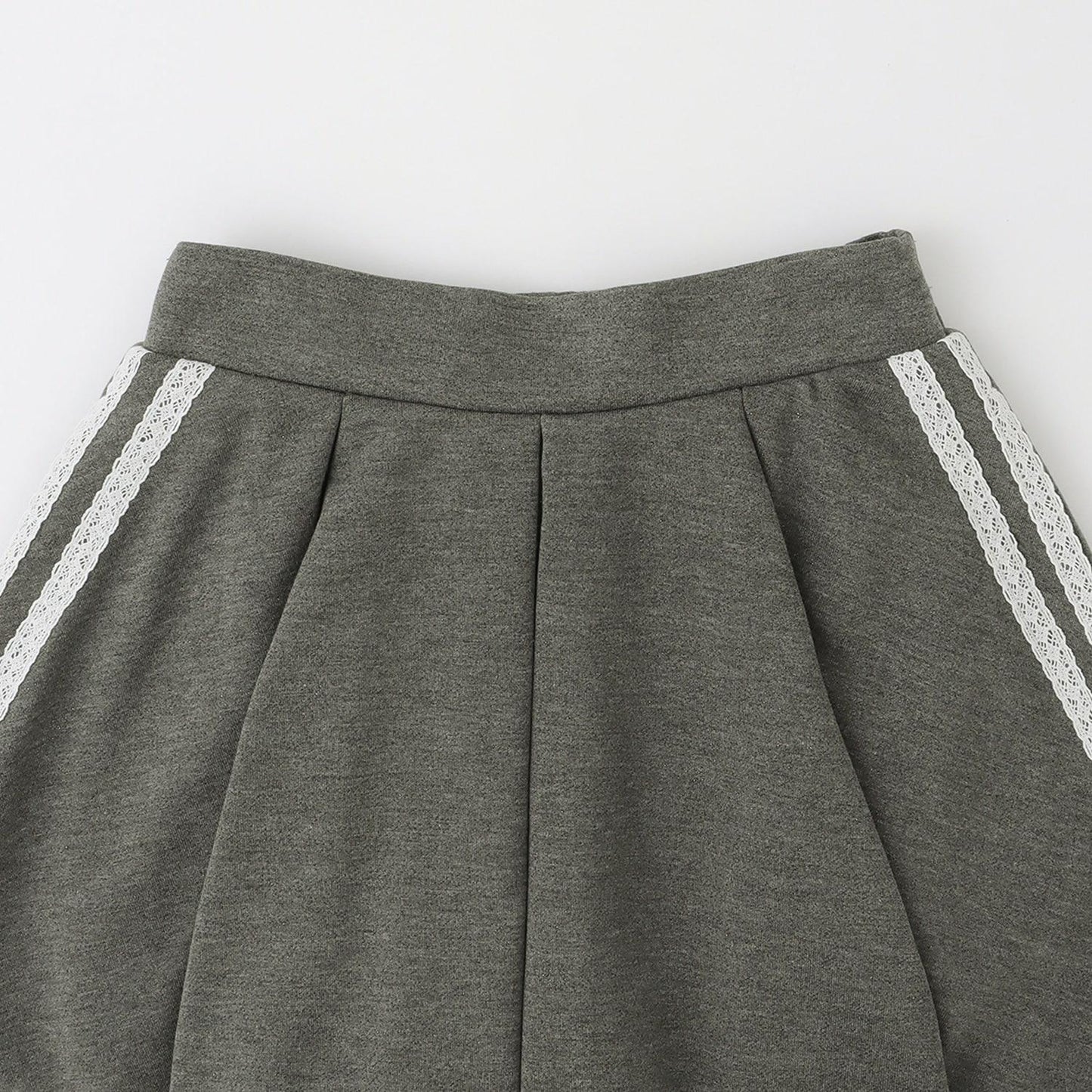 亮絲毛圈拉鍊連帽外套＋喇叭裙褲套裝