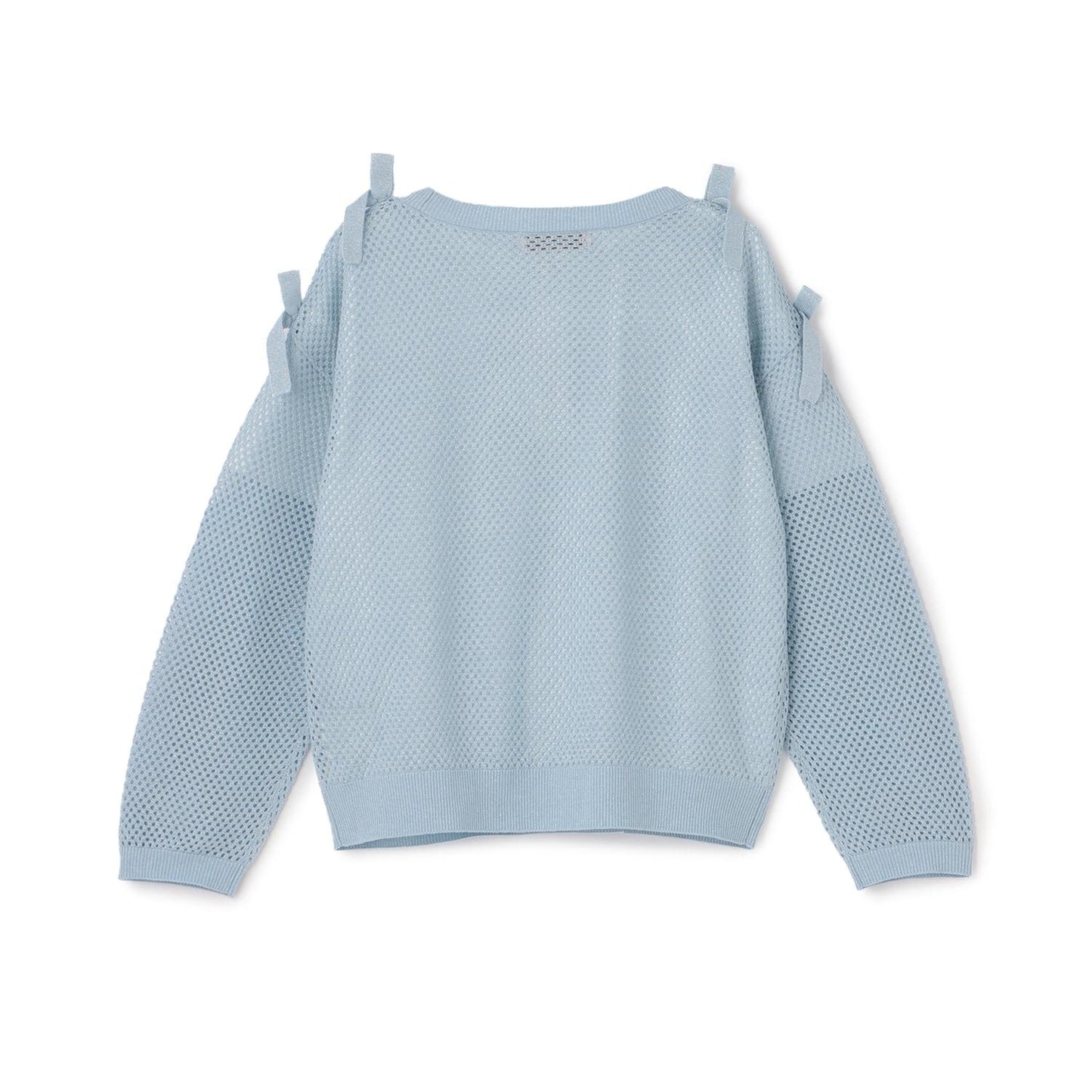 亮絲網眼針織+短袖T恤套裝