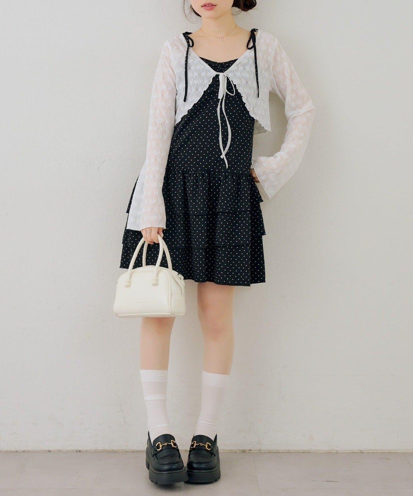 蕾絲小披肩吊帶長款上衣套裝