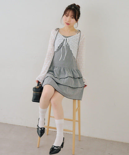 蕾絲小披肩吊帶長款上衣套裝