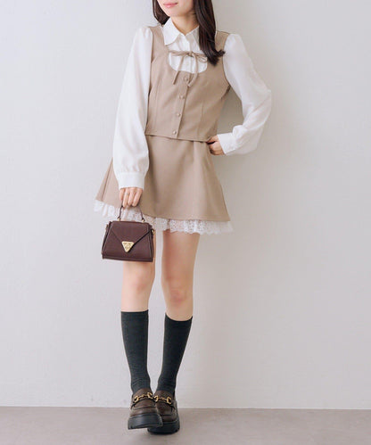 拼接蝴蝶結設計 襯衫