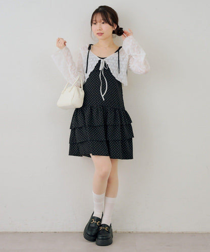 蕾絲小披肩吊帶長款上衣套裝