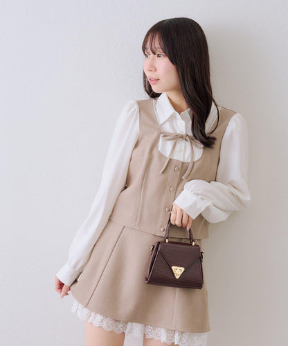 拼接蝴蝶結設計 襯衫