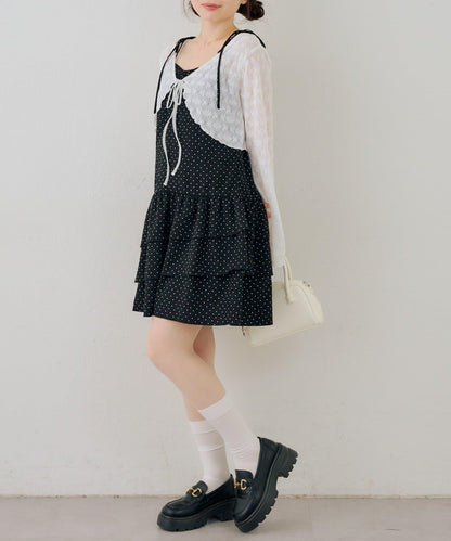 蕾絲小披肩吊帶長款上衣套裝