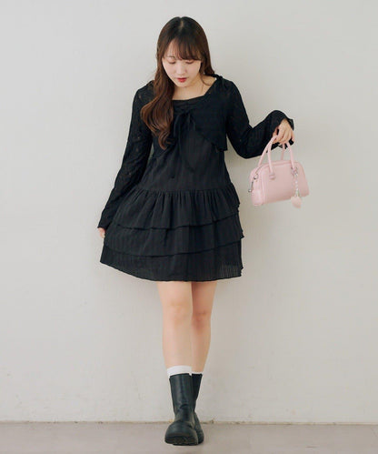 蕾絲小披肩吊帶長款上衣套裝