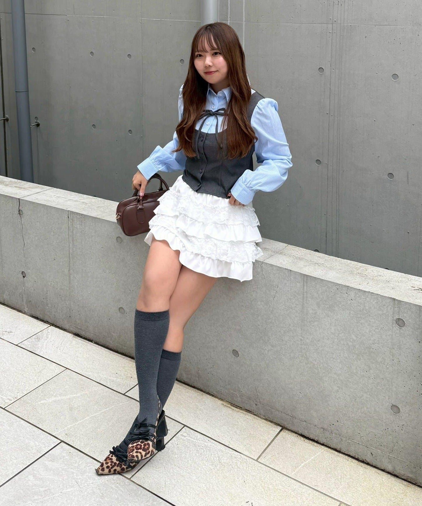 拼接蝴蝶結設計 襯衫