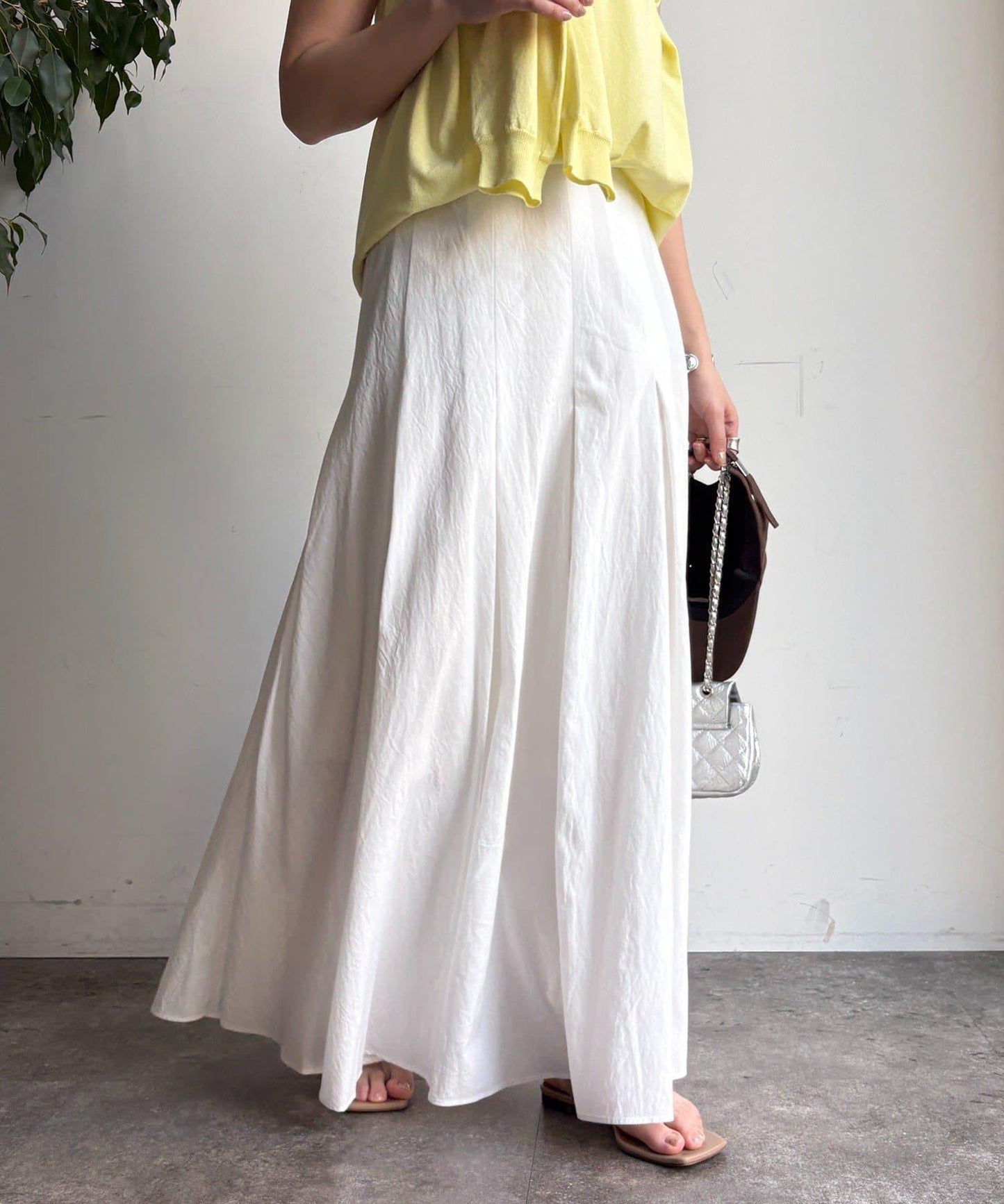 褶襉傘擺半身裙