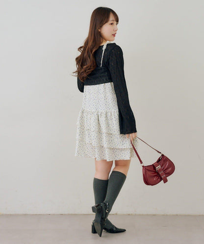 蕾絲小披肩吊帶長款上衣套裝