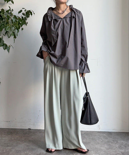 荷葉邊領 設計 襯衫