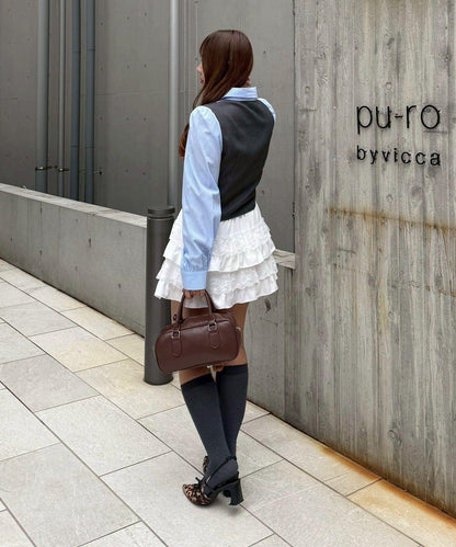 拼接蝴蝶結設計 襯衫