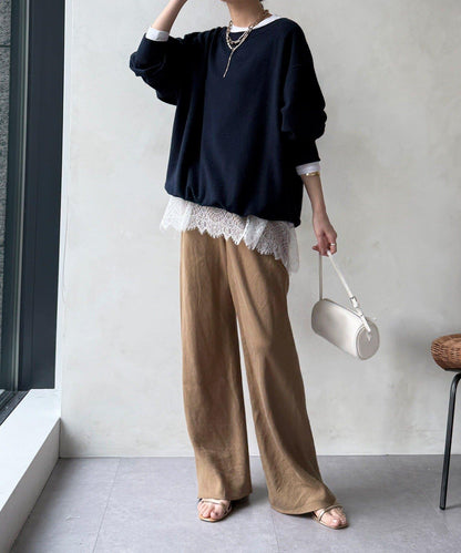 下襬蕾絲設計上衣