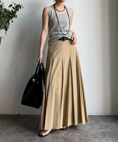 褶襉傘擺半身裙