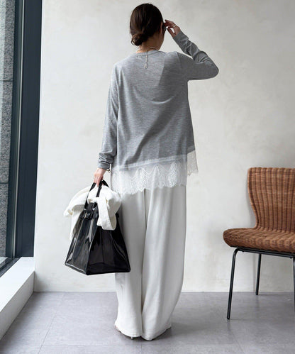 下襬蕾絲設計上衣