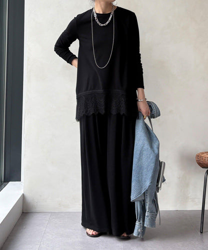 下襬蕾絲設計上衣