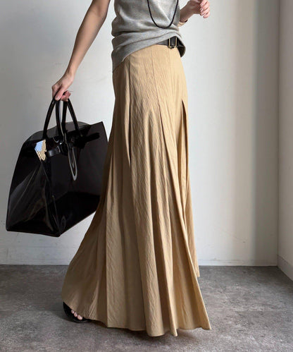 褶襉傘擺半身裙